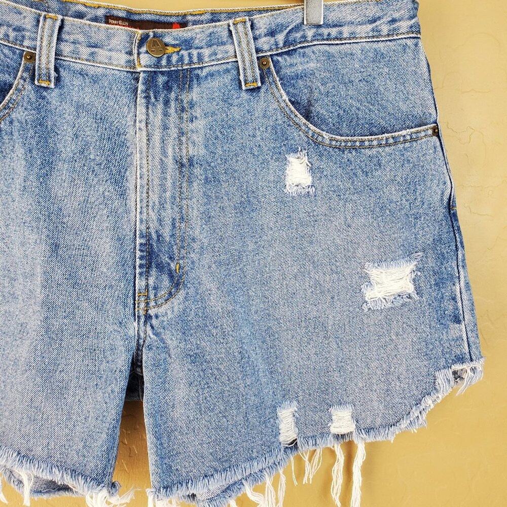 Perry Ellis Custom Distressed High Rise Cutoffs - Picture 4 of 11